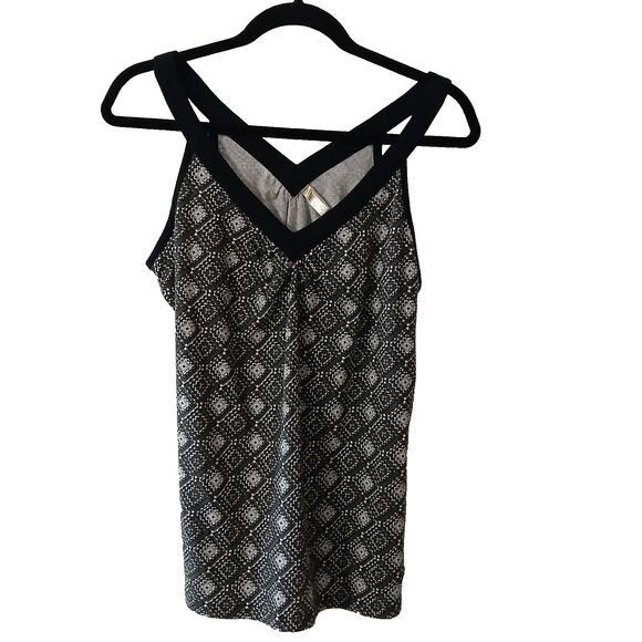 Jordache Tops - Jordache Jewel of the Nile Geometric Print Black Gray Sleeveless Blouse Medium